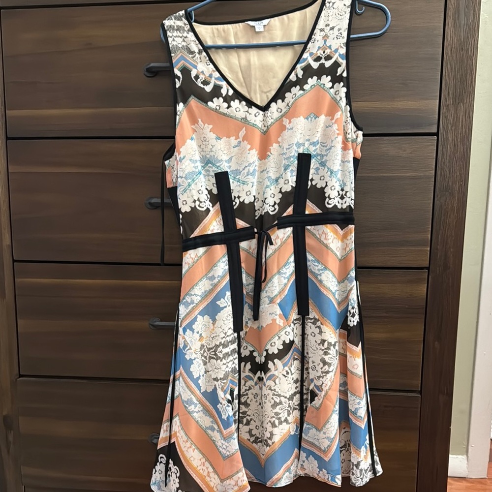 Multicolor Chevron Lace Dress